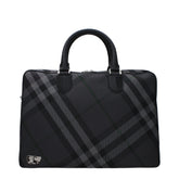 Burberry Gray Fabric Business And Laptop Bag